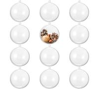 THE TWIDDLERS - Pack de 12 Boules Transparentes en Plastique - Boules de 8 cm à Remplir - Décorations Transparentes DIY pour Noël et Boules à Suspendre