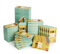 THE TWIDDLERS Set di 60 Astucci Matite Colorate, 6 Mini Matite Colorate per Scatola, 360 Totale, Cilindro rotondo di facile presa, Ideale per Regali di Compleanno per Bambini, Aule Scolastiche