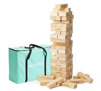 THE TWIDDLERS Torre di Legno Gigante (64 Pezzi, Altezza 1,5m) - Gioco da Giardino XL per Bambini e Adulti con Custodia, per Feste, Compleanni ed Eventi, Gioco di Società per Esterno