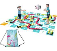 THE TWIDDLERS XXL Gioco Scale e Serpenti Gigante (3x3m) - Tappeto da Giardino Impermeabile con Dado Gonfiabile e Custodia per Bambini e Adulti - Gioco all'Aperto per Feste, Scuole ed Eventi
