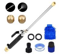 The Ultimate 2-In-1 Portable Power Washing Nozzle with Hydronozzle, Hydro Nozzle 3000 Psi, Pressure Washer Hose Attachment, for Fence Cleaning Garden Watering (Set A,Black)