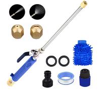 The Ultimate 2-In-1 Portable Power Washing Nozzle with Hydronozzle, Hydro Nozzle 3000 Psi, Pressure Washer Hose Attachment, for Fence Cleaning Garden Watering (Set A,Blue)