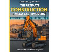 The Ultimate Construction & Mega Earthmovers Coloring Book: 50 High-Detail Action Scenes and Incredible Engineering Facts about Heavy Equipment, Hydraulic Diggers, and Giant Cranes for Kids Ages 4-8