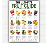 The Ultimate Fruit Guide Poster A3 - Nutrizione & Salute Educativo Wall Art Print - Tabella di vitamine e benefici della frutta per mangiare sano