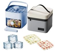 The Ultimate Garden Party Ice Maker,Double-Deck 48 Cubes 2 In 1 Portable Instant Ice Maker with Secure Sealing Lid Ice Tongs and Insulated Bag,for Freezer Drinks Parties Kitchen and Picnic (green)
