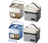 The Ultimate Garden Party Ice Maker,Double-Deck 48 Cubes 2 In 1 Portable Instant Ice Maker with Secure Sealing Lid Ice Tongs and Insulated Bag,for Freezer Drinks Parties Kitchen and Picnic (SET A)