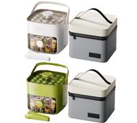 The Ultimate Garden Party Ice Maker,Double-Deck 48 Cubes 2 In 1 Portable Instant Ice Maker with Secure Sealing Lid Ice Tongs and Insulated Bag,for Freezer Drinks Parties Kitchen and Picnic (SET B)