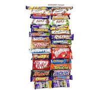 The Ultimate Hand Boxed Luxury Chocolate and Retro Sweets Hamper, 50 diverse barrette di dimensioni standard e 50 caramelle retrò per bambini in famiglia Selezione regalo di Natale