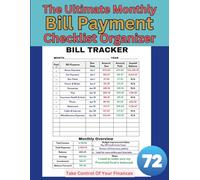 The Ultimate Monthly Bill Payment Checklist Organizer: Stay On Top of All Your Finances with This All-In-One Payment Tracker and Checklist