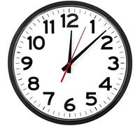 The Ultimate Wall Clock Atomic da 35,6 cm, nero, facile da leggere, perfetto per casa, ufficio, scuola, interni ed esterni