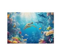 The Underwater World Of Coral Reef, squali e pesci pappagallo 1000 pezzi puzzle per adulti puzzle in legno per adulti regali decorazione della casa