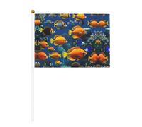 The Underwater World Tropical Fish Bandiera a manovella a doppia faccia 14 x 20,8 cm, utilizzata per la decorazione di feste di festa, concorsi