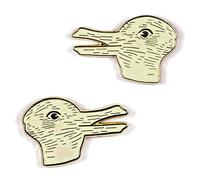 The Unemployed Philosophers Guild Duck Rabbit Enamel Pin Set - 2 Unique Colored Metal Lapel Pins