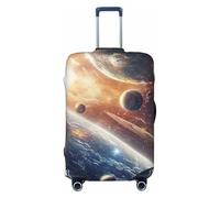 The Universe and The Solar System - Copertura elastica per valigia, da viaggio, antigraffio, con stampa, Nero , S
