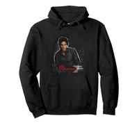 The Vampire Diaries Damon Felpa con Cappuccio, Unisex per Adulti, Nero, S