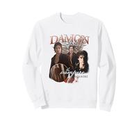 The Vampire Diaries Damon Felpa, Unisex per Adulti, Bianco, S
