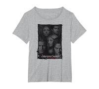 The Vampire Diaries So Here We Are Maglietta, Donna Plus-Size, Grigio Melange, 6X