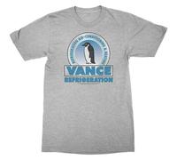 The Vance Refrigeration Adult Pullover Men's Crewneck T-Shirt Short Sleeve Top Unisex Pure Cotton Tee Grey L