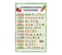 The Vegetable Garden Companion Poster DIY Planting Combinations Cheat Sheet Canvas Wall Art Gift for Gardeners(Framed,16x24inch(40x60cm))