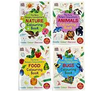 The Very Hungry Caterpillar’s Sticker and Colouring Book 4 Books Collection Set (Nature, Bugs, Animals, Food)