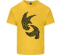 The Viking Raven Simbolo Odin Ragnar Tribale T-Shirt Ragazzi Ragazze