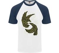 The Viking Raven Simbolo Odin Ragnar Tribale Uomo S/S Baseball T-Shirt