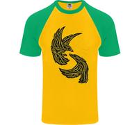The Viking Raven Simbolo Odin Ragnar Tribale Uomo S/S Baseball T-Shirt