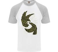 The Viking Raven Simbolo Odin Ragnar Tribale Uomo S/S Baseball T-Shirt