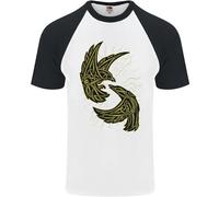 The Viking Raven Simbolo Odin Ragnar Tribale Uomo S/S Baseball T-Shirt