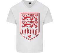 The Vikings Valknut Simbolo Lions Valhalla Uomo Scollo A V Cotone T-Shirt