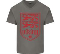 The Vikings Valknut Simbolo Lions Valhalla Uomo Scollo A V Cotone T-Shirt