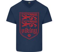 The Vikings Valknut Simbolo Lions Valhalla Uomo Scollo A V Cotone T-Shirt