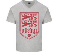 The Vikings Valknut Simbolo Lions Valhalla Uomo Scollo A V Cotone T-Shirt