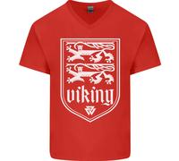 The Vikings Valknut Simbolo Valhalla Lions Uomo Scollo A V Cotone T-Shirt
