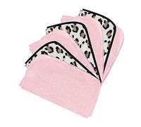 The Vintage Cosmetic Company Panni struccanti per 7 giorni su entrambi i lati, morbidi sulla pelle, esfoliazione delicata del viso, lavabili in lavatrice, stampa rosa e leopardata, confezione da 7