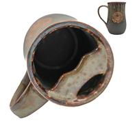 THE VINTAGE GROOMING CO. Tazza per mancini Defender Mustache Guard | Mantieni i tuoi baffi asciutti quando bevi | Fatto a mano da 473,6 g