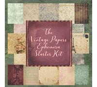The Vintage Papers Ephemera Starter Kit: Vintage Junk Journal Ephemera for Cut Out & Collage, Card Making, Scrapbooking & Paper Crafts - 8.5" x 8.5", 40 different designs on double-sided pages