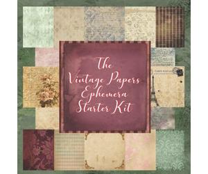 The Vintage Papers Ephemera Starter Kit: Vintage Junk Journal Ephemera for Cut Out & Collage, Card Making, Scrapbooking & Paper Crafts - 8.5" x 8.5", 40 different designs on double-sided pages