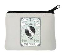 The Vinyl Funny Tarot Card Parody Neoprene Coin Pouch 10x11cm Bianco, bianco, Taglia unica