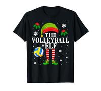 The Volleyball Elf Matching Volleyball Player Christmas Maglietta