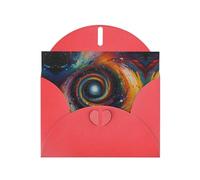 The vortex of art patterns - Biglietti di auguri in carta perlescente rossa, 15 x 10 cm, con buste per compleanni, matrimoni e condoglianze