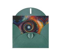 The vortex of art patterns - Biglietti di auguri in carta perlescente verde scuro, 15 x 10 cm, con buste per compleanni, matrimoni e condoglianze