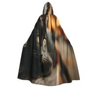 The Waiting Cat Witch Costume - Costume horror Halloween con mantello con cappuccio per uomo, perfetto per cosplay e feste