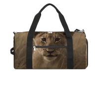 The Waiting Lion Cub Borsa da palestra per uomini e donne resistente all'acqua borsone da viaggio leggera borsa per viaggi sport, bianco, taglia unica