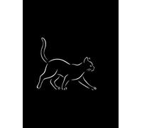 The Walking Cat: A Minimalist Matt Black Display Book with Blank Pages