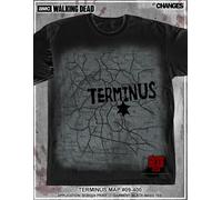 THE WALKING DEAD AMC Terminus Mappa Arrive Sopravvivere Rick Carl Twd Maglietta