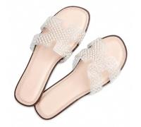 The Walking Style H.O.S QB12 - Sandali estivi da donna in ecopelle, per uso quotidiano, spiaggia, viaggi e vacanze, Beige, 37 EU