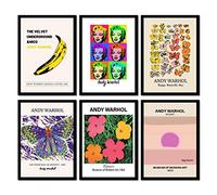 The Wall Gallery Set di 6 poster in formato A4, motivo: Andy Warhol, decorazione da parete vintage e retrò