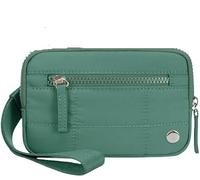 The Wallet 2nd Gen,Nylon Quilted Wristlet Wallets For Women,Fashion Lightweight 3 Zipper Purse Wallet With ID Window