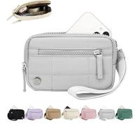 The Wallet 2nd Gen,Nylon Quilted Wristlet Wallets For Women,Fashion Lightweight 3 Zipper Purse Wallet With ID Window